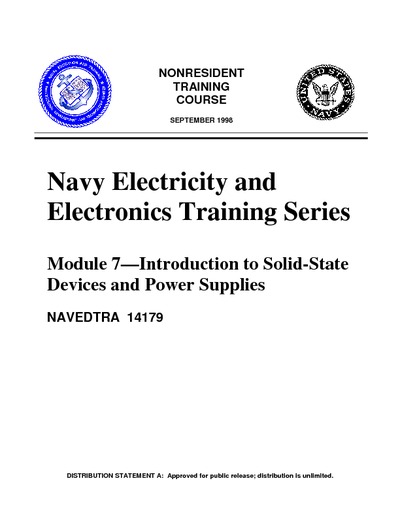 Module 7 - Introduction to Solid-State Devices and Power Supplies