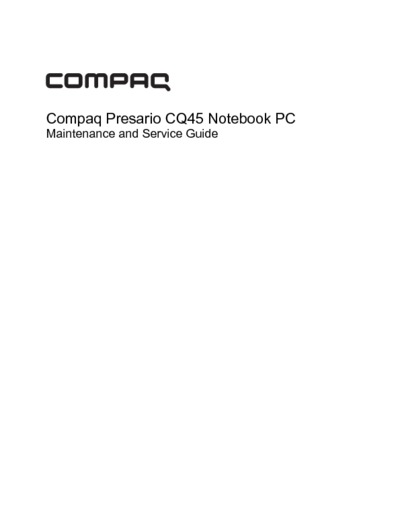 COMPAQ PRESARIO CQ45 Service Guide
