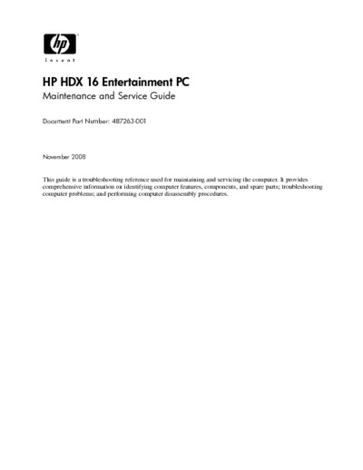 HP HDX 16