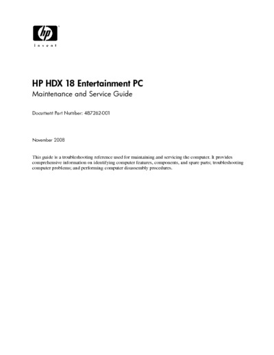HP HDX 18