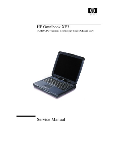 HP Omnibook XE3 AMD Service Manual