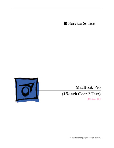 Apple Macbook Pro core 2 duo 15in Service Manual