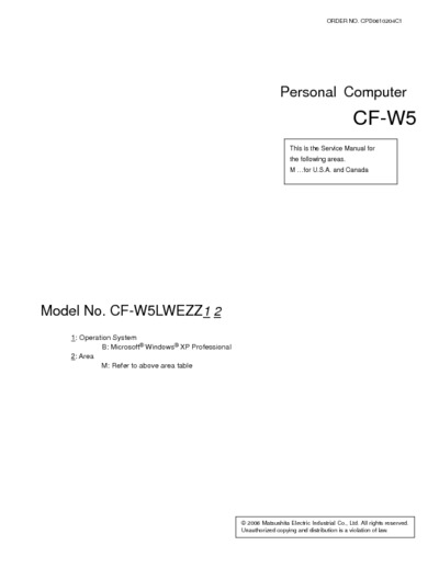 Panasonic CF-W5LWEZZBM Notebook