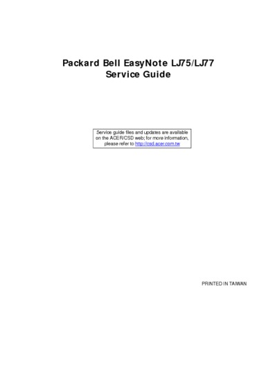 Packard Bell EASYNOTE LJ75 LJ77 Notebook