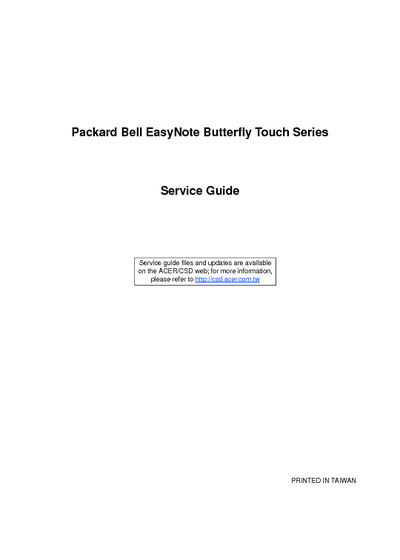 Packard Bell EASYNOTE BUTTERFLY TOUCH Notebook