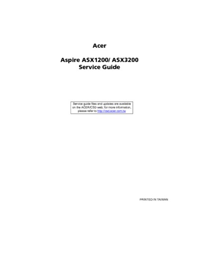Acer Aspire ASX1200 ASX3200