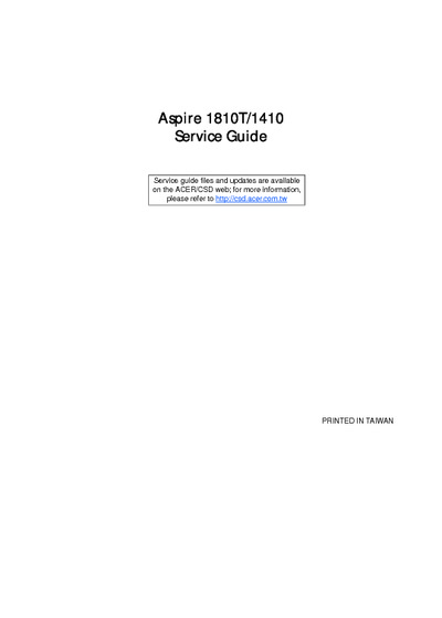 Acer Aspire 1810T 1410
