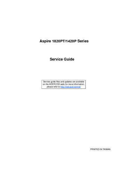 Acer Aspire 1820pT 1420p