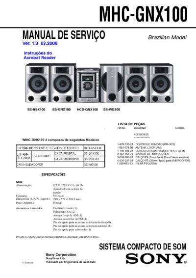 SONY MHC-GNX100 Ver.1.3