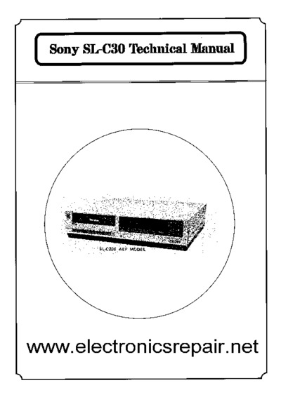 Sony Betamax SL-C20, SL-C30, SL-30MD Service Manual