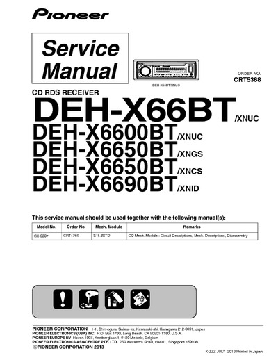 Pioneer DEH-X6650BT,  DEH-X6680BT