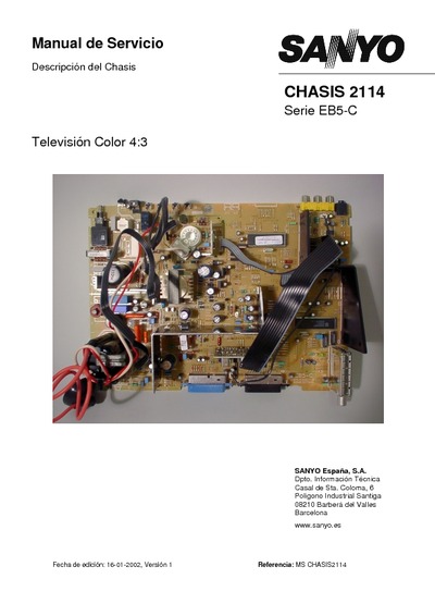 Sanyo 2114 EC5B- Manual Servicio - Ajustes