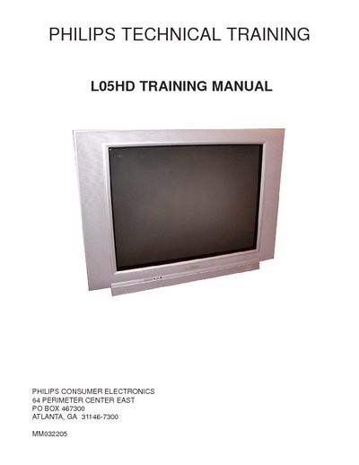 Philips TV HD Chasis L05HD Training Manual