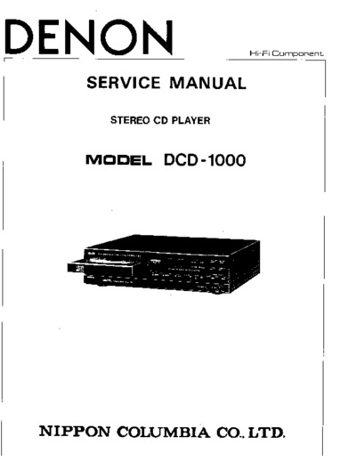 Denon DCD-1000 service manual