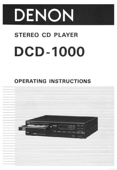 Denon DCD-1000 user manual