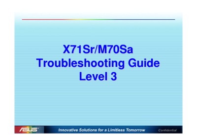 Asus X71Sr M70Sa Troubleshooting Guide