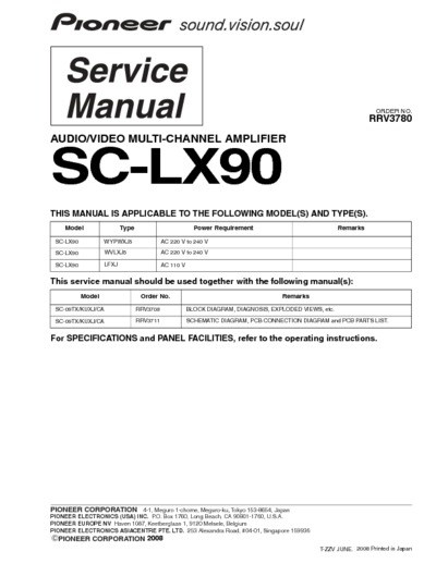 Pioneer SC-LX90 RRV3780