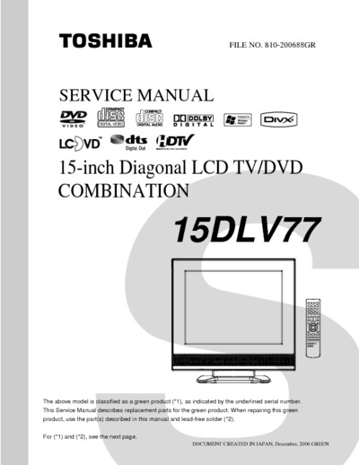 Toshiba 15DLV77 CD