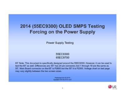 2014 55EC9300 OLED SMPS Testing