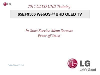 65EF9500 WebOS 2.0 UHD OLED TV IN-START SERVICE MENU SCREENS