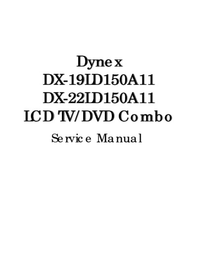 DYNEX DX-19LD150A11, DX-22LD150A11