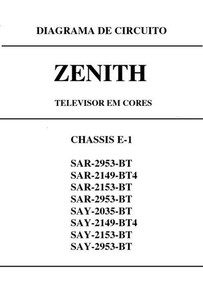 Zenith SAY-2035, SAY-2149, SAY-2153, SAY-2953 chassis E1