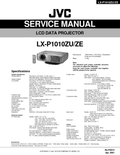 JVC LX-P1010ZU ZE Projector