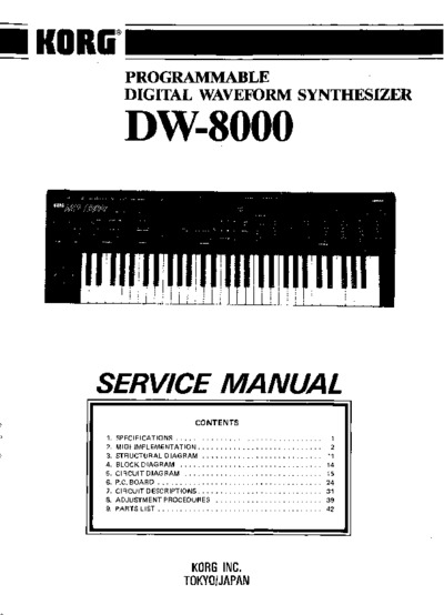Korg DW-8000 Service Manual