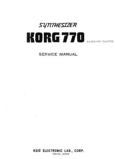 Korg 770 Service Manual
