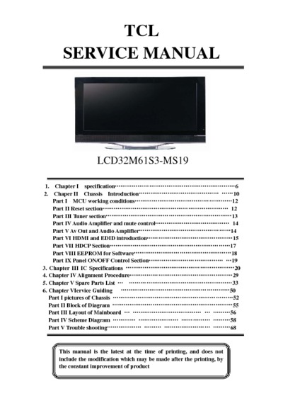 TCL 32M61S3 MS19 LCD