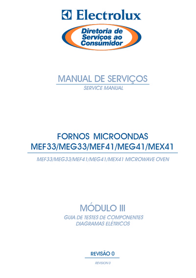 Electrolux MEF33 MEG33 MEF41 MEG41 MEX41