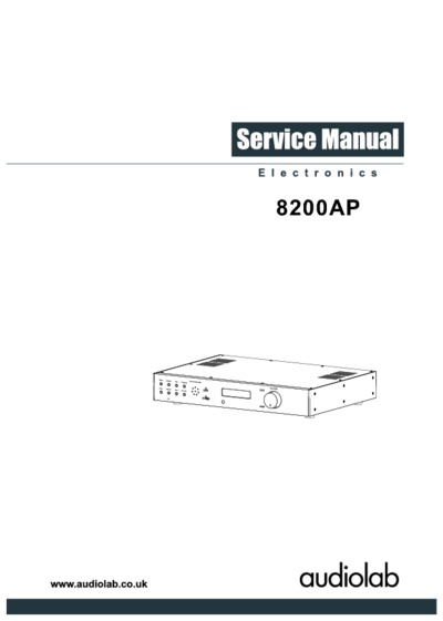 AudioLab 8200AP service nanual v01 2012.01.03