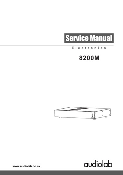 AudioLab 8200M service manual