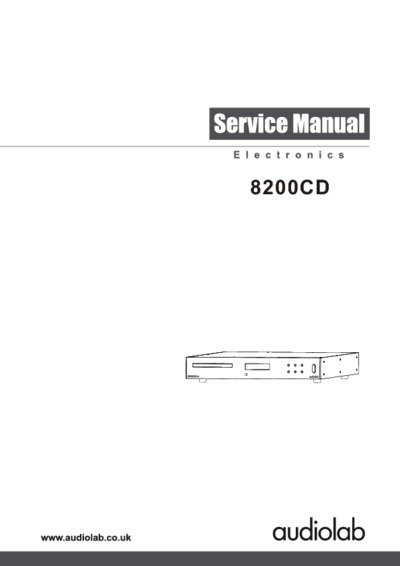 AudioLab 8200CD service manual
