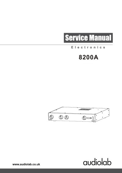 AudioLab 8200A service manual V01 2010.08.13