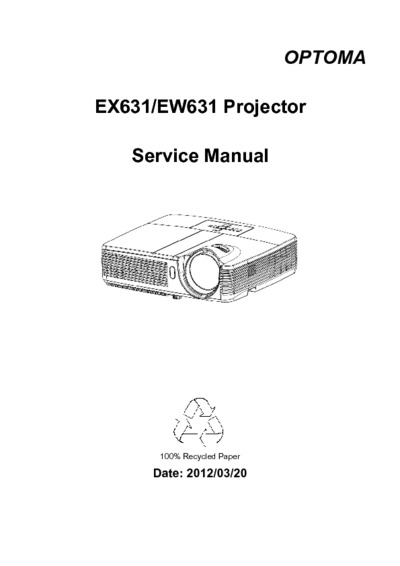 Optoma EX631 EW631 Service Manual