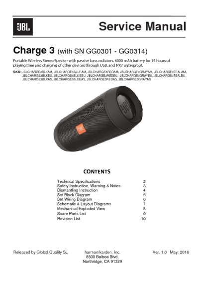 JBL, Charge 3, GG0301-GG0314