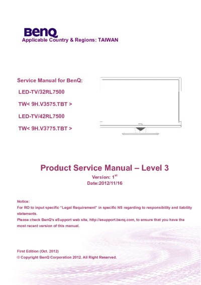 BENQ LCD TV 32RL7500