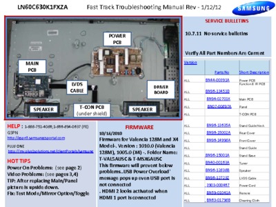 Samsung LN60C630K1FXZA fast track guide