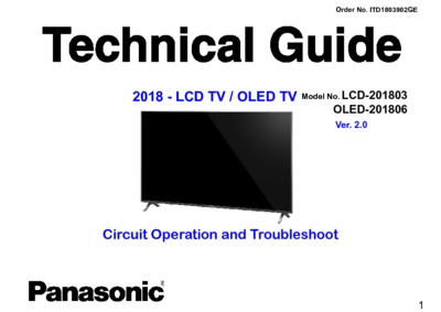 Panasonic 2018 LCD TV / OLED TV Circuit Operation and Troubleshoot