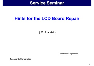 Hints for the LCD Board Repair (Panasonic)