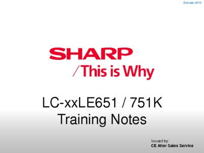 Sharp LC60-LE751EK232, LCxx-LE651 LE751K