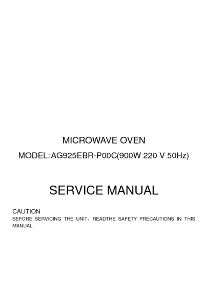 Midea EMGX2610 AG925EBR-P00C Microwave Oven