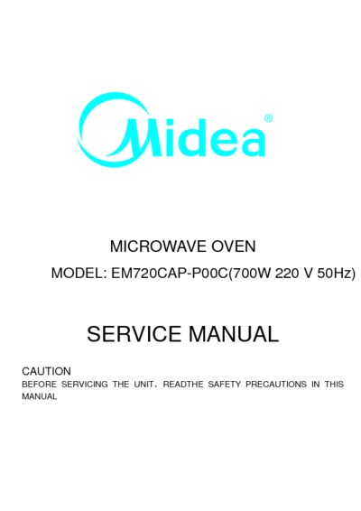 Midea MPD8120, MBR20D Microwave Oven