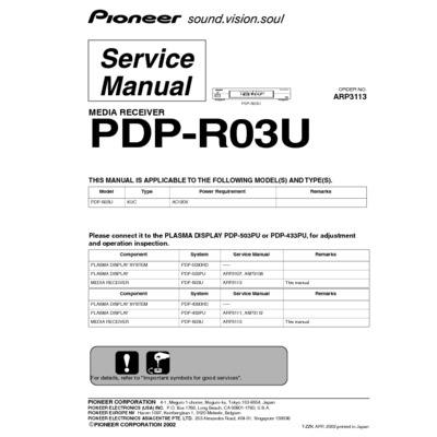PIONEER PDP-R03U