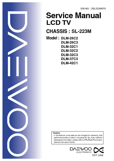 Daewoo DLM-42C1 Chassis SL-223M