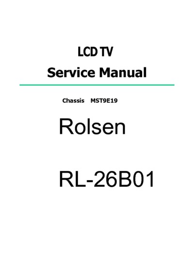 Rolsen RL-20S10, RL-26B01 Chassis MST9E19