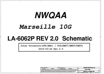 Toshiba Satellite A665 compal la-6062p nwqaa rev 2.0