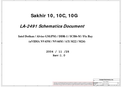 Toshiba Satellite A80 COMPAL LA-2491
