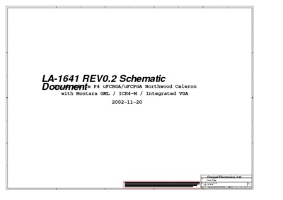 Toshiba Satellite 1130 1135 Compal LA-1641 Laptop Schematics